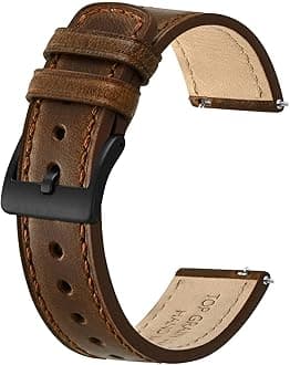 BISONSTRAP Leather Watch Straps, Classic Oil Waxed Leather, Quick Release Replacement Band for Men and Women, Band Width 18mm 20mm 22mm