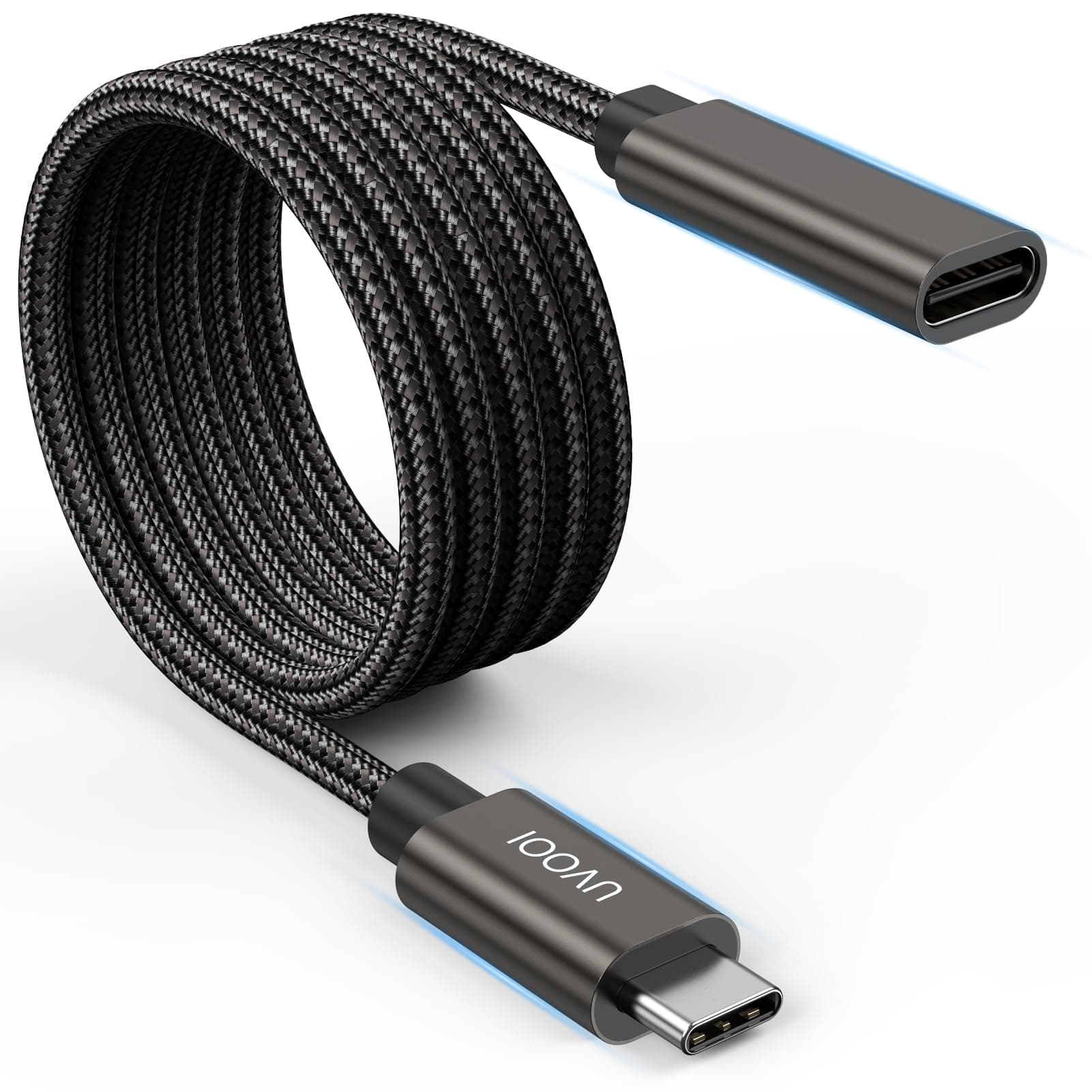 USB C Extension Cable 6.6FT, USB C Extender Male to Female Type C Extension Cable USB 3.1 Gen2 100W/10Gbps Fast Charging&Sync for Mobile Phone, Laptop, MacBook, iPad, Dell XPS,Magsafe and More