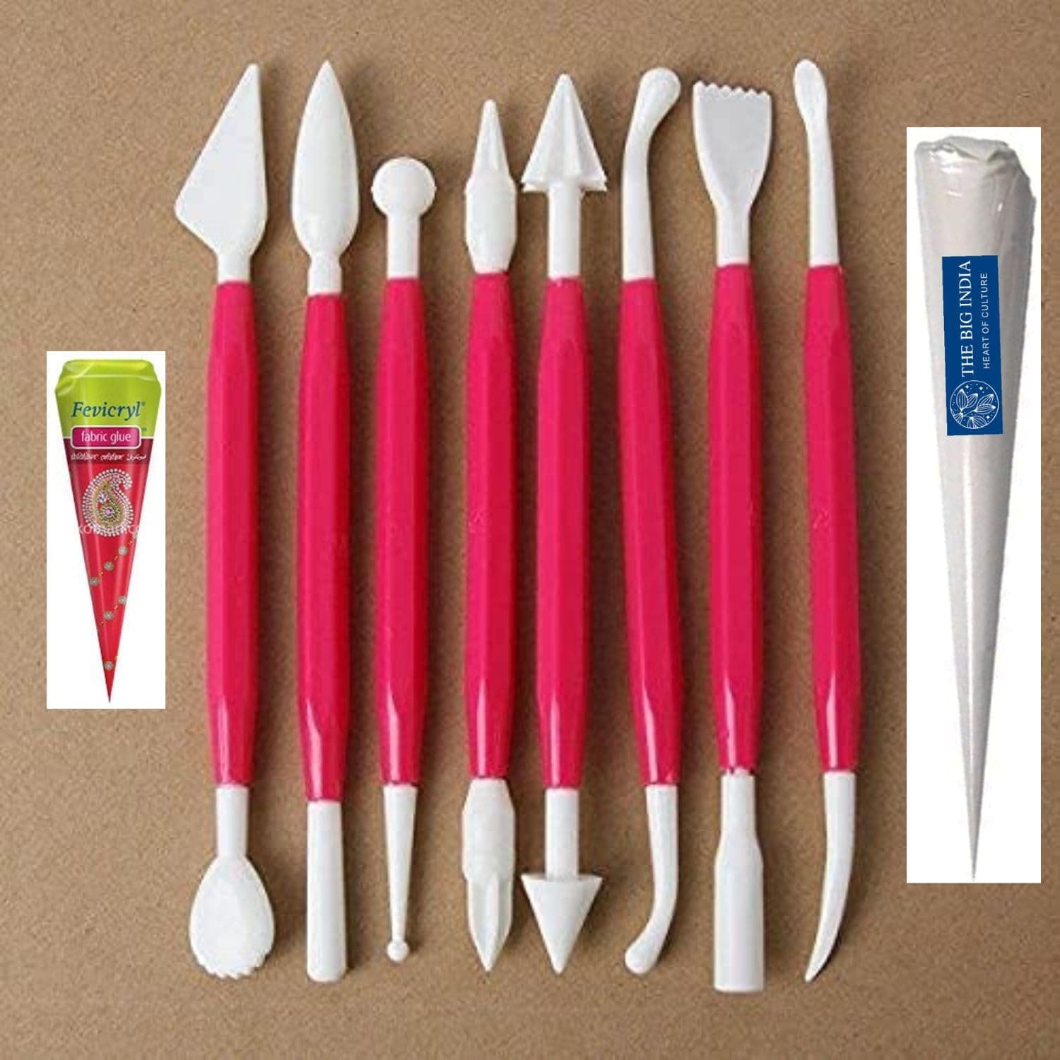 Plastic Ceramic Pottery Tools Set of 8, Carving Double Heads Clay Modelling, Sculpting, Shaping, Fondant Cake Decorating, Polymer Tools for Art & Craft Supplies for Kids, Artist