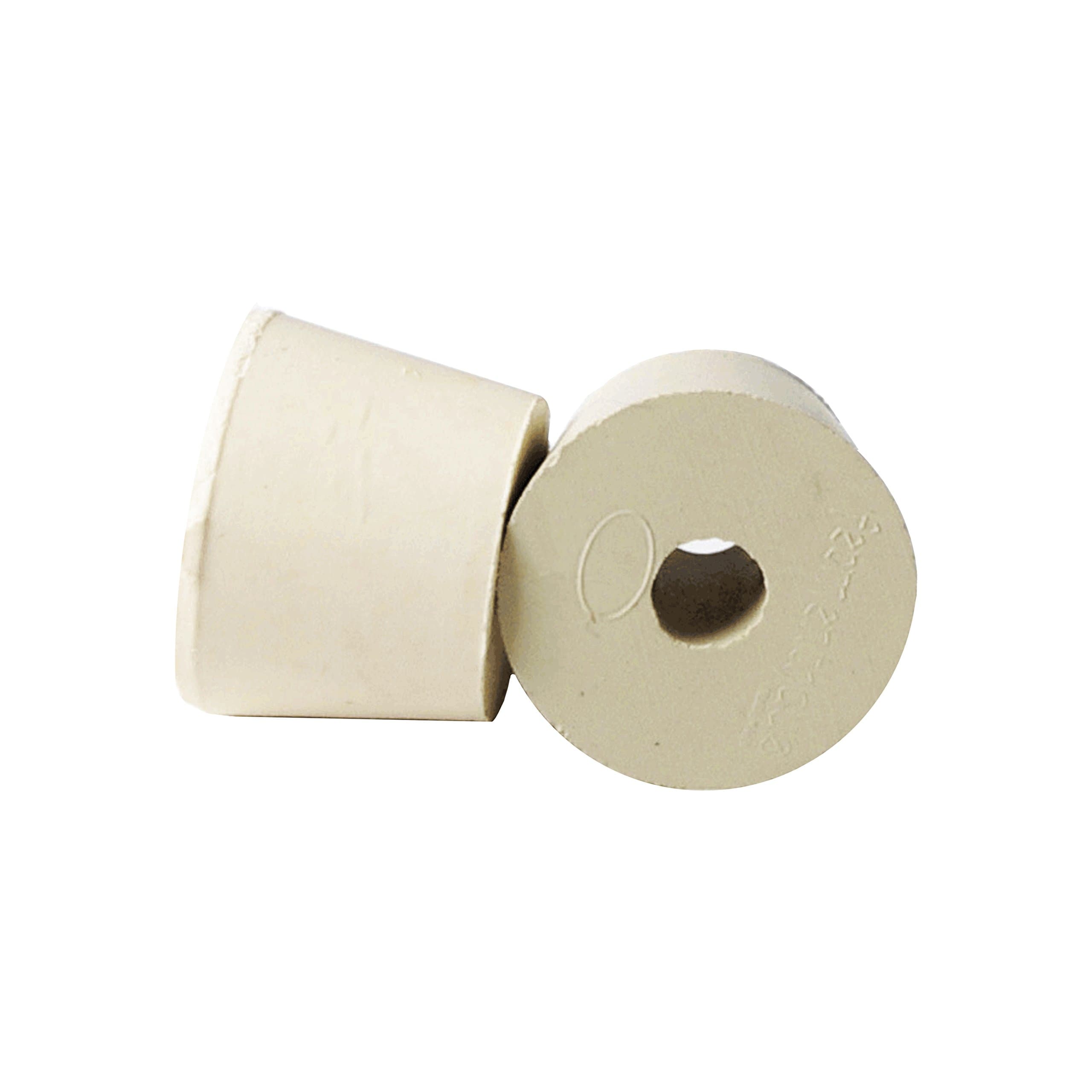 841336 1 x Rubber Stopper - Size 6 - Drilled, Cream