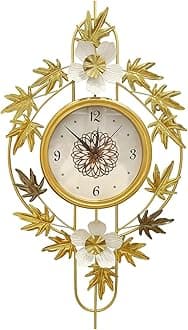 Decoration Wall Clocks Living Room,Clock Metal Silent Flower Design Clock,Modern 3D Art Decor for Bedroom Office (MO-11)