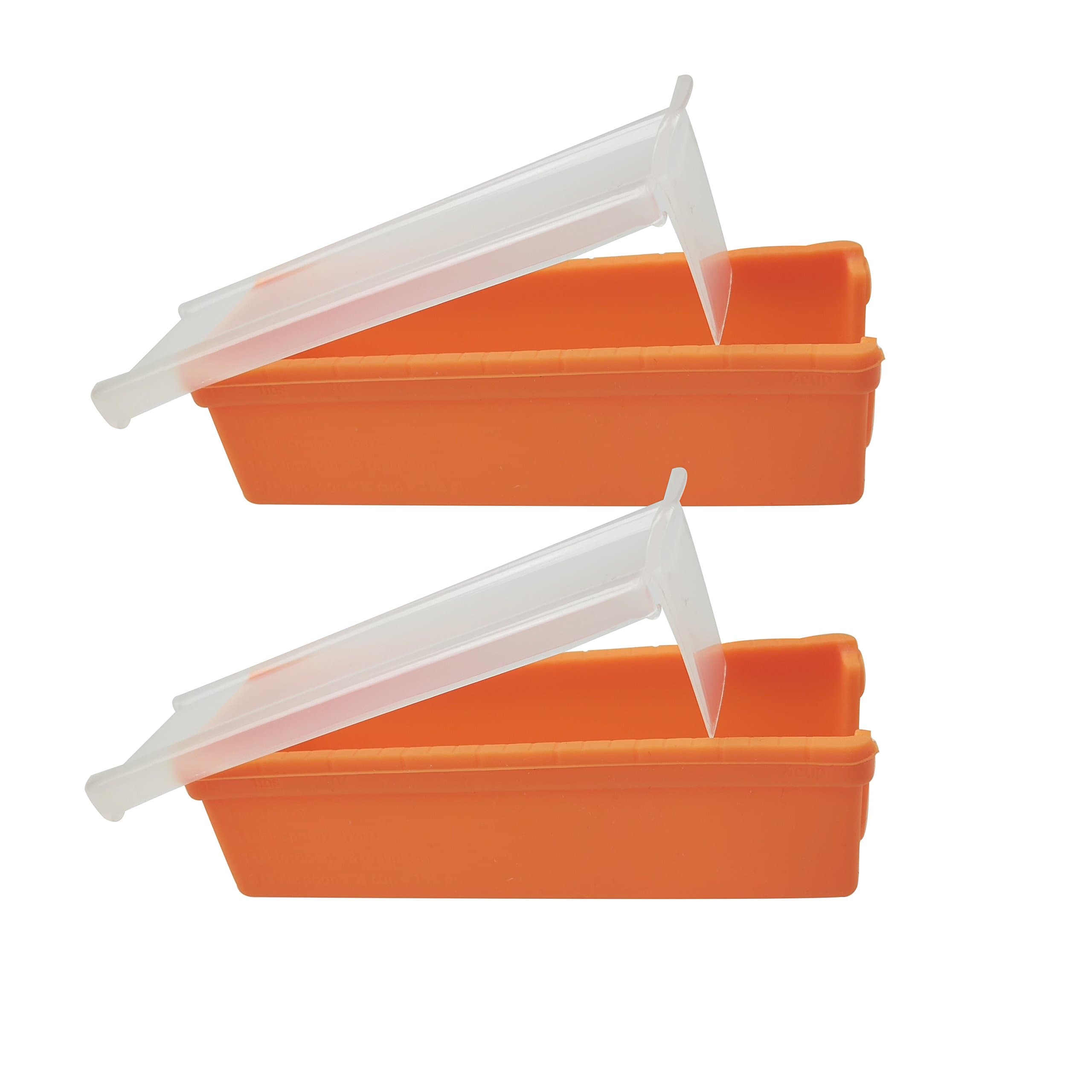 2 Sets Silicone Butter Slicer Cutter Container Keeper with Lid for Storage Measure Butter to Make Bread, Cakes, Cookies
