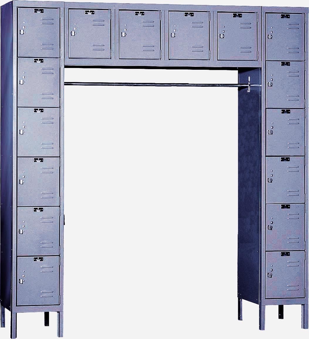 Hallowell U1788-16HG Premium Locker, 72" Width x 18" Depth x 78" Height, 16-Person, Knock-Down, 725 Gray