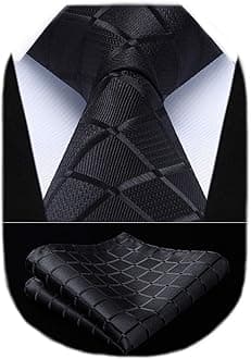 Plaid Checkered Tie Handkerchief Woven Classic Formal Men's Necktie & Pocket Square Set