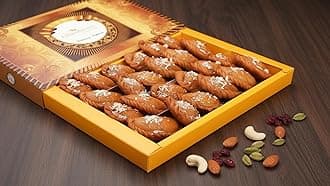 Ghasitaram Gifts Holi Sweets/ Holi Gift/ Holi Hampers/ Holi Sweets Healthy Wheat Gujiya Box (800 g)|Sweets|Sweets Gift Pack|Diwali Sweets|Indian Mithai|Diwali Sweets Gift Box|Sweets Gift Box|