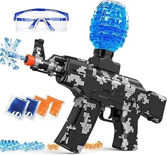 Anstoy Electric Gel Ball Blaster, High-Speed Gelfire Blaster for Orbeez with Eyewear, Splatter Ball Toys for Outdoor Shooting Game Party Gift Ages 14 & Up - Black