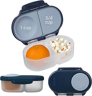 Snackbox | Mini Bento Lunch Box with 2 Leakproof Compartments | Ideal for Toddlers, Kids Lunch & Snacks | Fits Whole Piece of Fruit | BPA Free