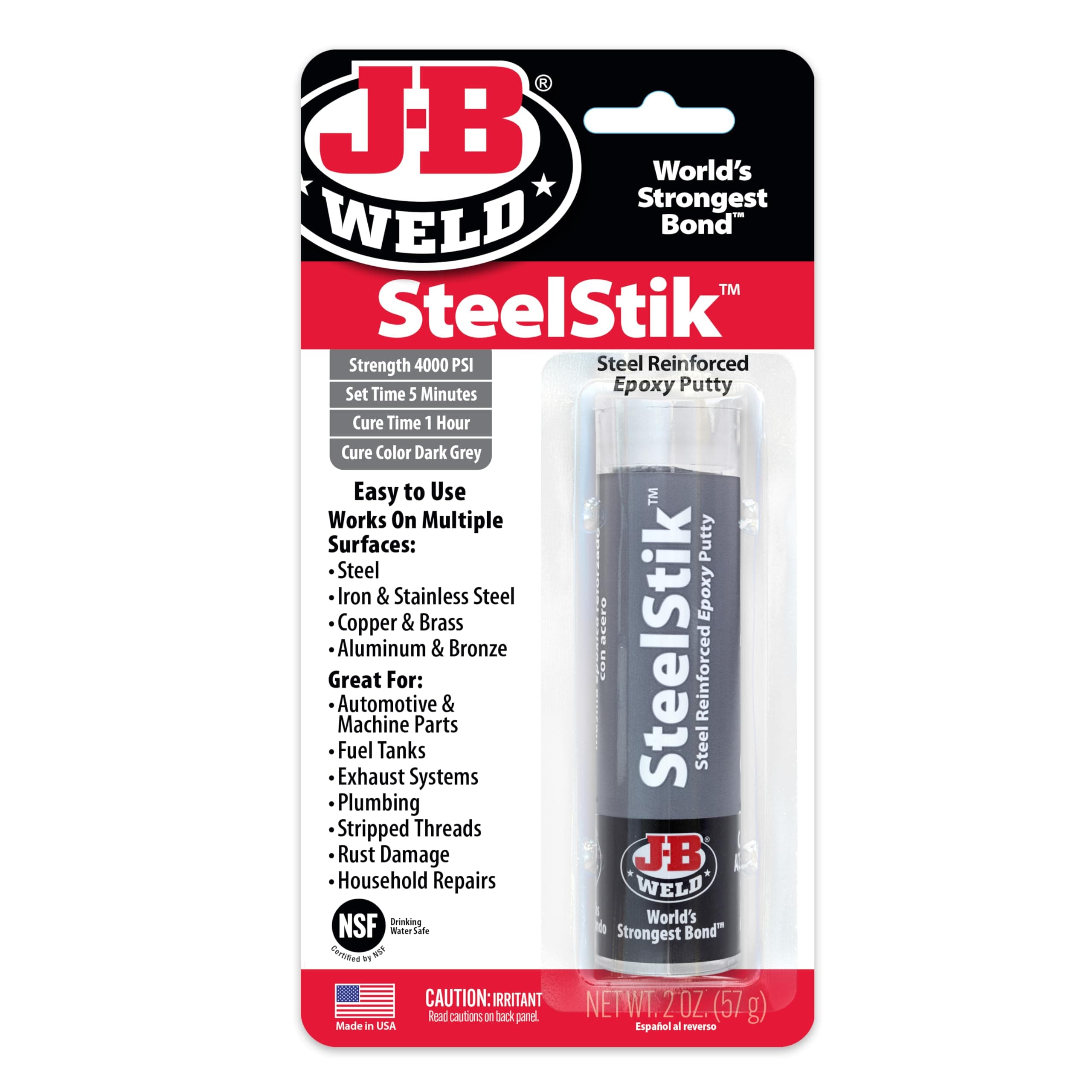 8267UK SteelStik Epoxy Putty, dark grey