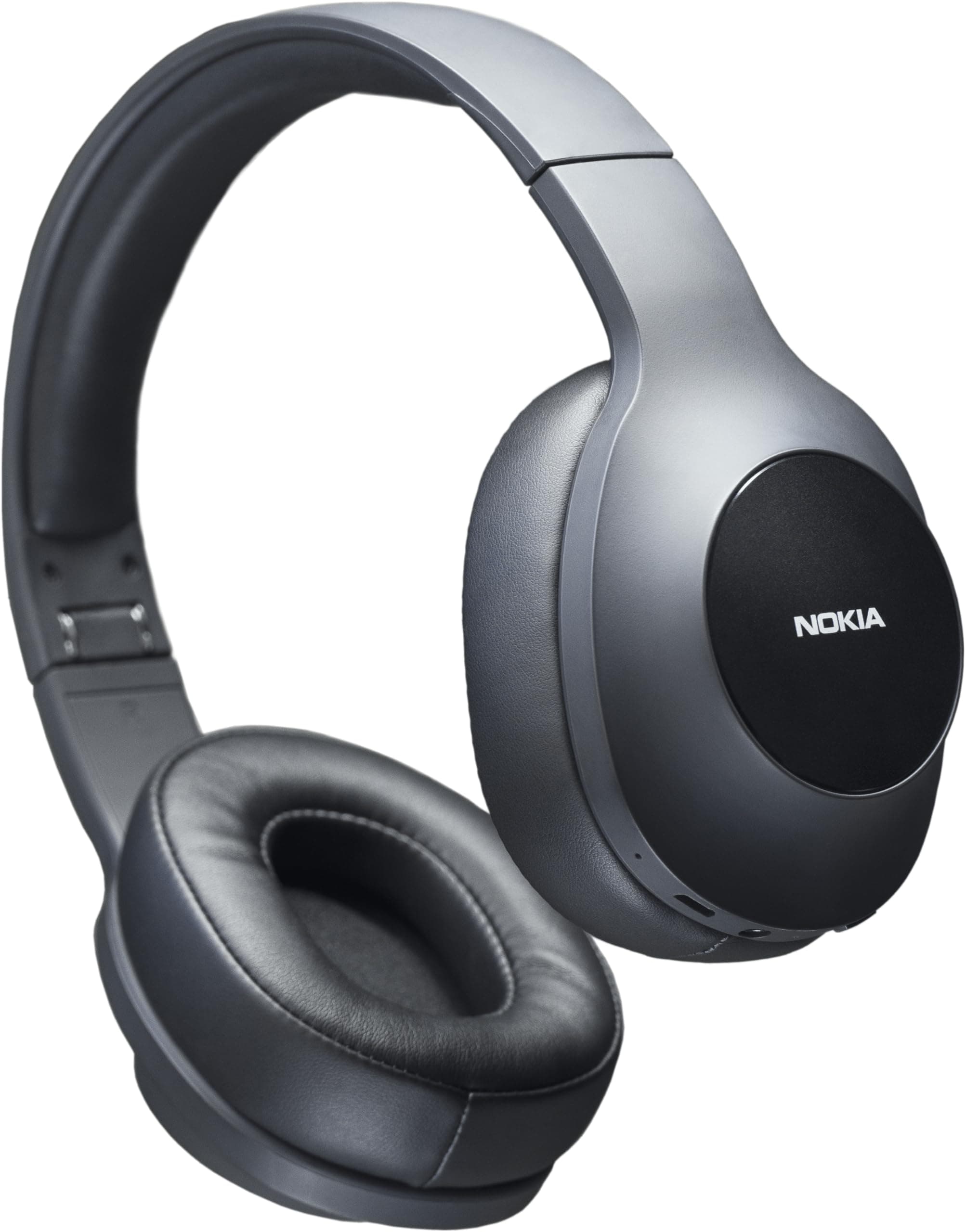 Nokia E1200 Essential Wireless Headphones, On-Ear Headphones with Foldable Headband, Bluetooth 5.0 Compatible, 40Hrs Wireless Playtime, Black