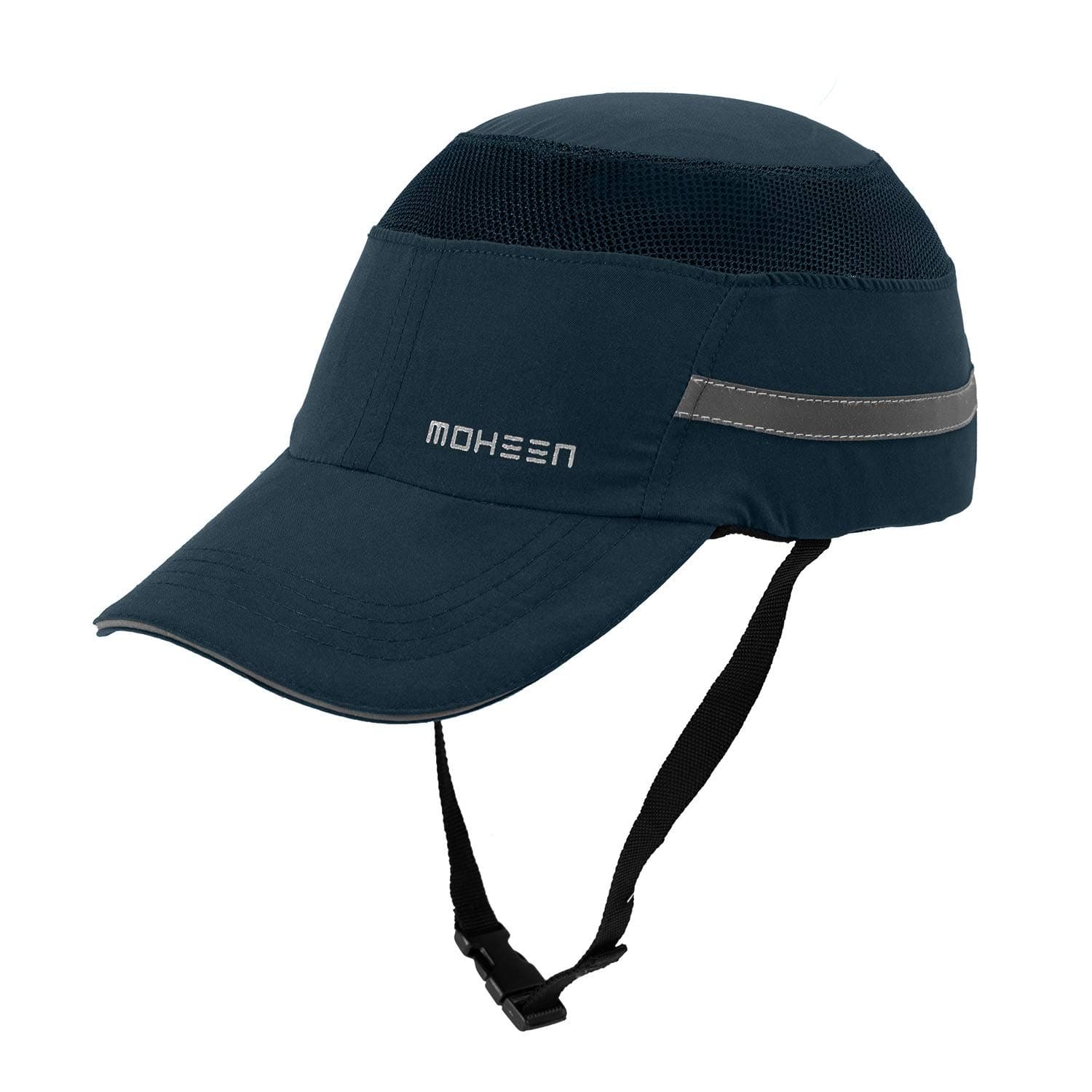 Lightweight Safety Bump Cap - Breathable Baseball Style Protective Hat with Reflective Stripes