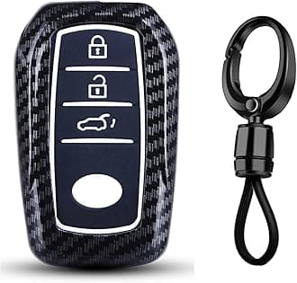 JVCV® Hard Case Key Cover Compatible with Toyota Fortuner, Hilux, Innova Crysta, Fortuner Legender, Innova HyCross, Land Cruiser 2B/3B Smart Key - Stylish Durable Protection (with Keychain - Style A)