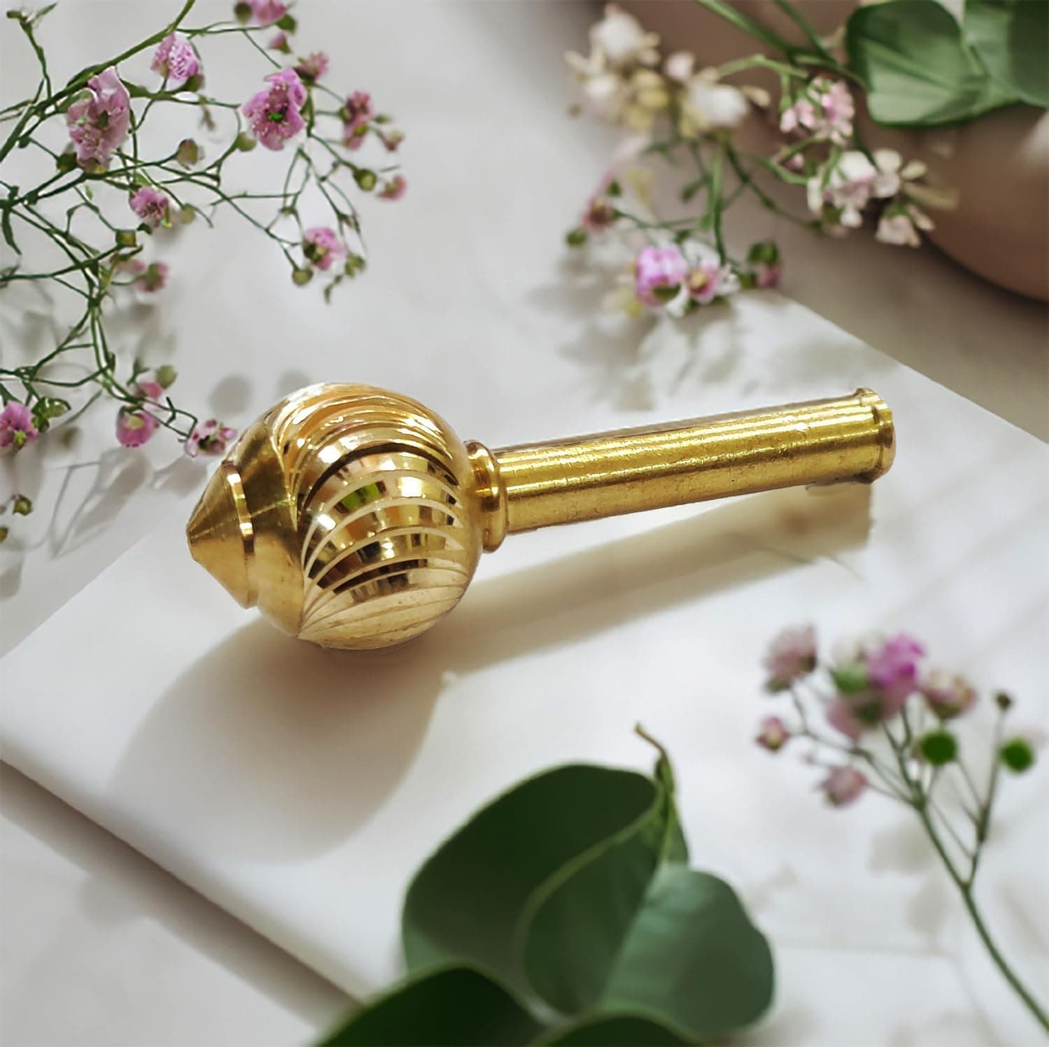 Pure Brass Made Hanuman Ji Small Gada for Keeping in Home Temple or Gifting to Bajrangbali (30 gram Approx 2 inch)