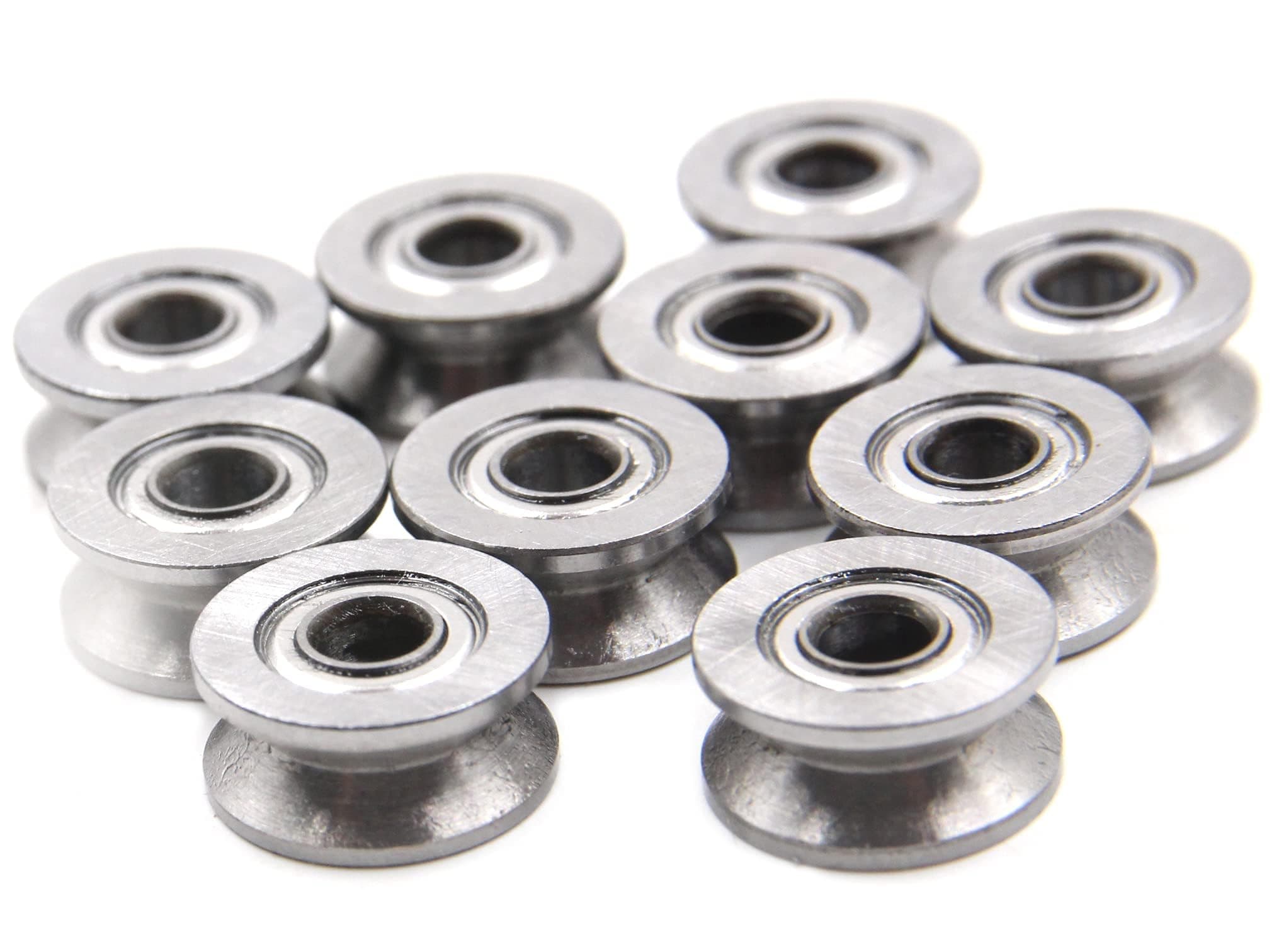 Chiloskit 20pcs V Groove Ball Bearings Pulley, Small Bearing Deep V Groove Guide Pulley Rail Ball Bearings Wheel,4x13x6mm