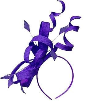 Caprilite Swirl Loop Sinamay Headband Fascinator For Women Wedding Ascot Races (Purple)