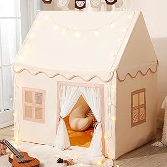 Kids Play Tent Indoor: with Star Lights - Toddler Tent Playhouse Tents for Kids Outdoor Boys Girls Toys Children Gifts for Christmas Birthday
