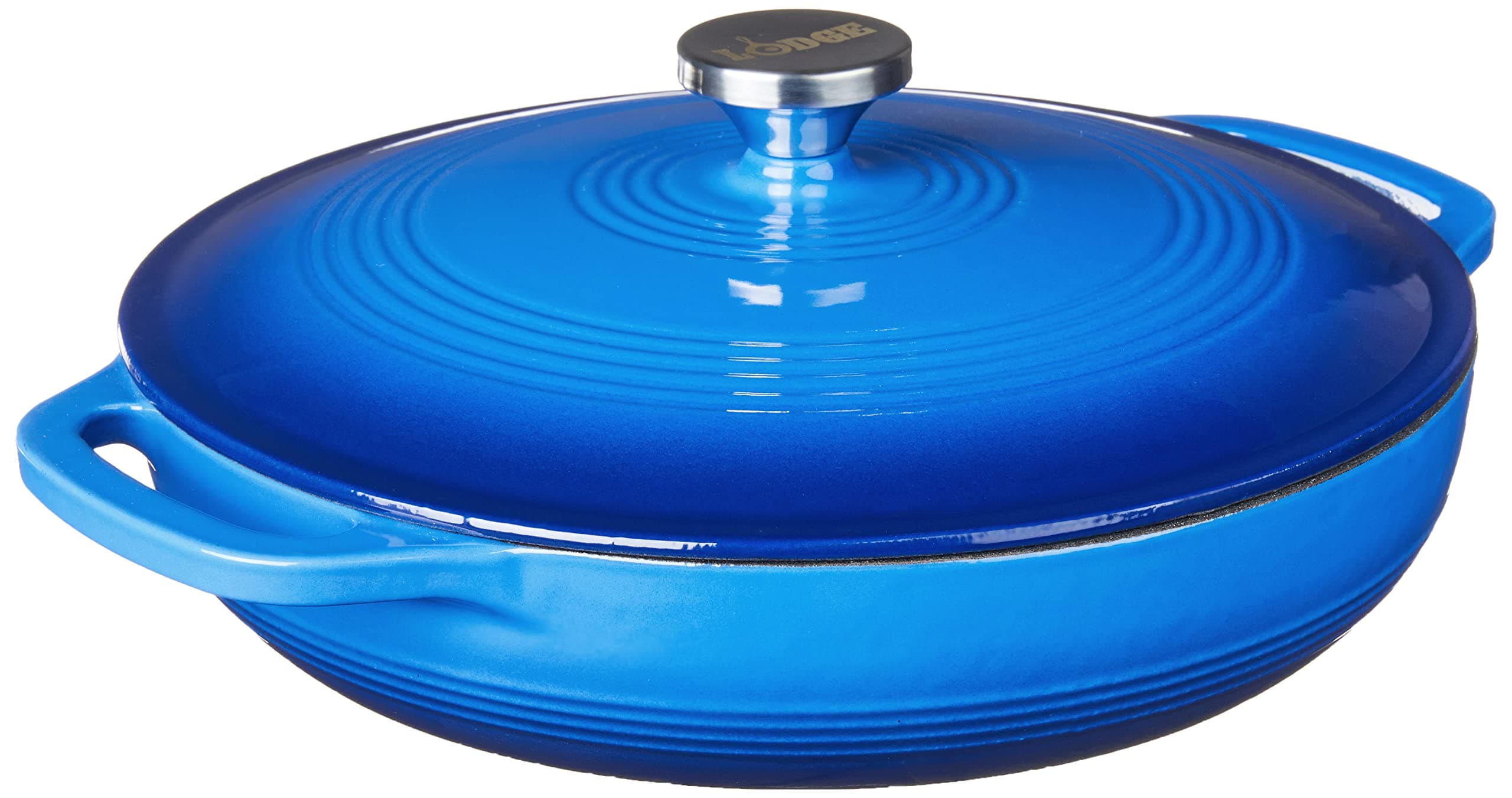Essential Enamel Braiser - Refrigerator- & Oven-Safe up to 500° F - Heat-Retaining, Induction-Safe & PFAS-Free Enamel Cookware - 3.5 Quart, Caribbean Blue