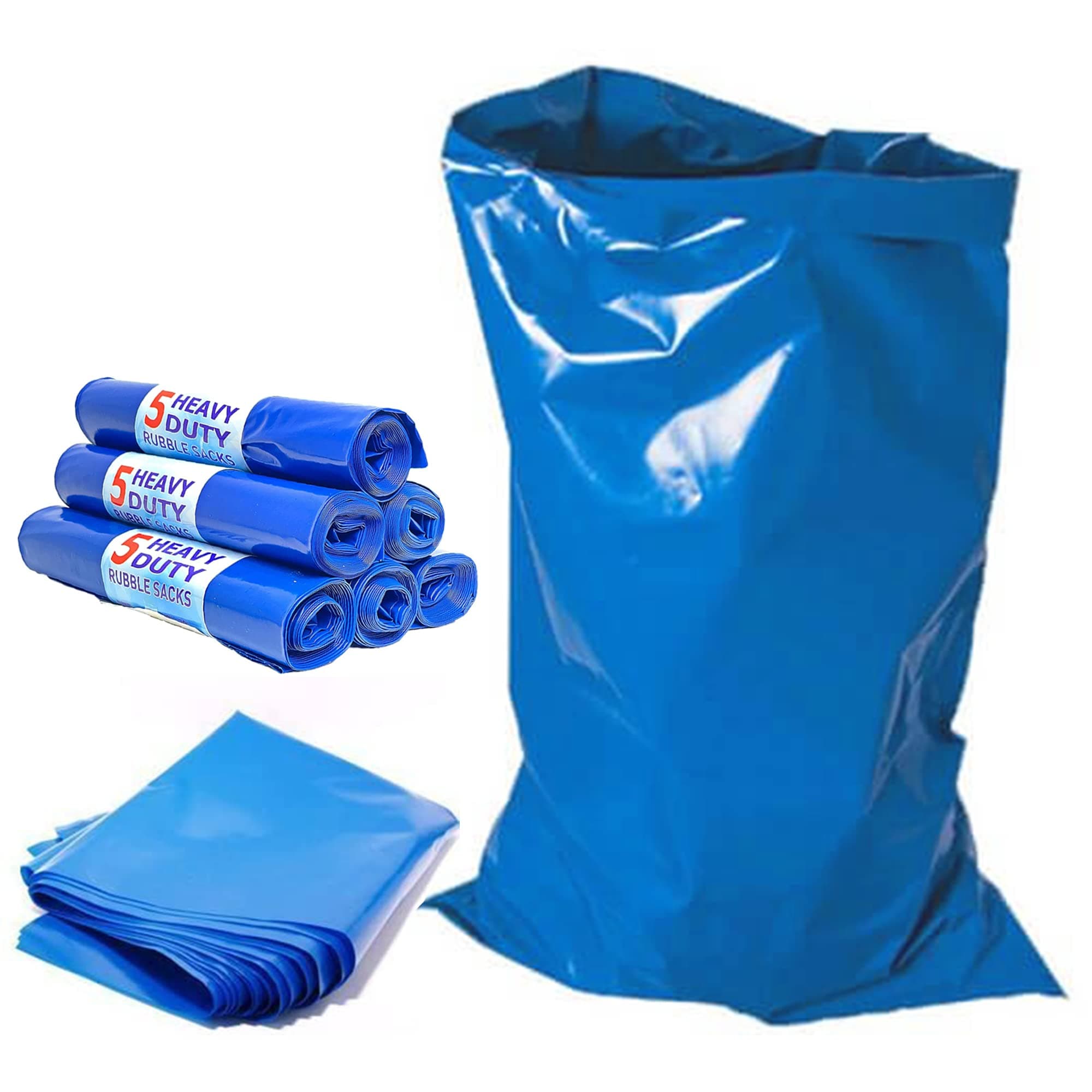 Large Heavy Duty Rubble Blue Sacks Builders and DIY Choice Rubble Bags - Pack of 25