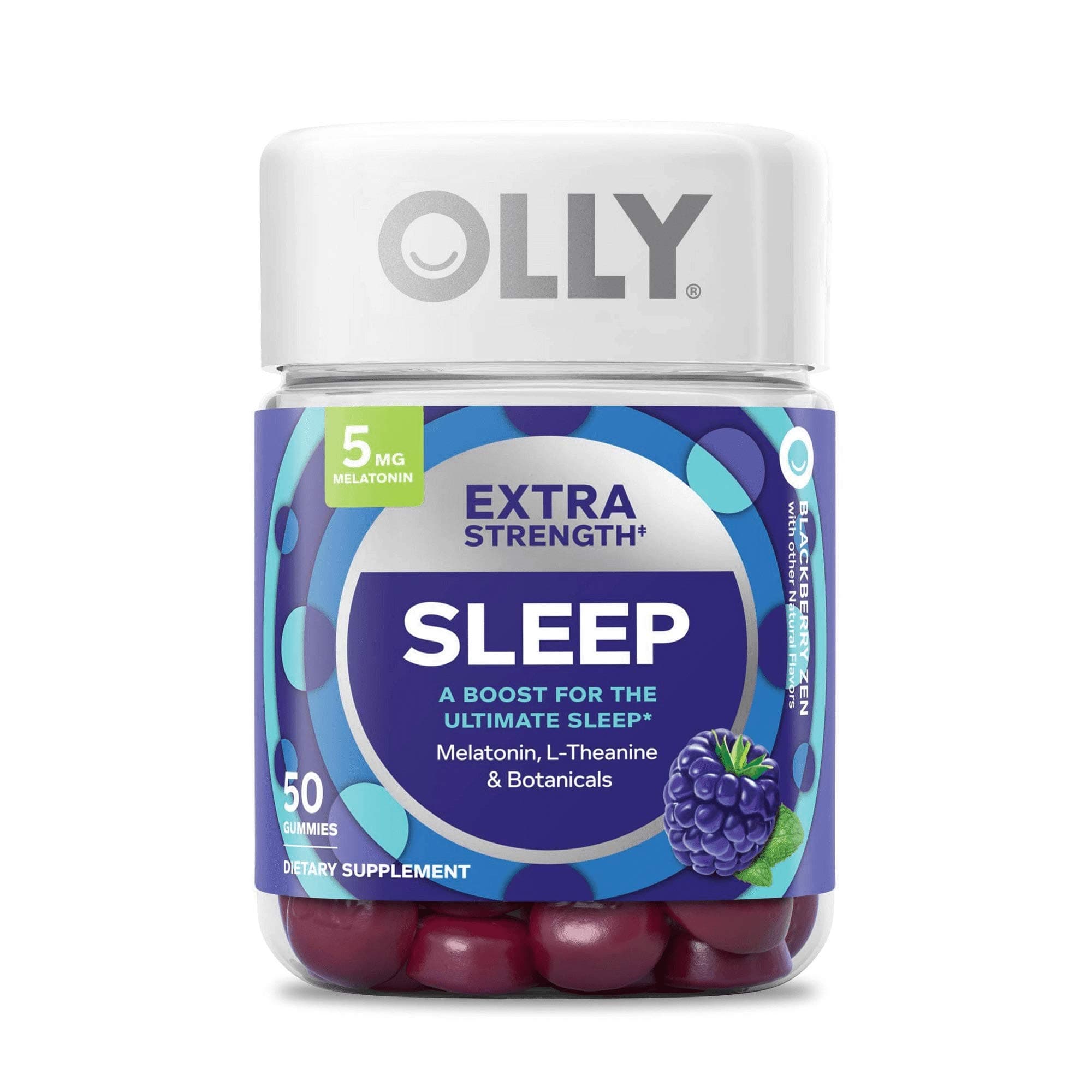 Olly Extra Strength Melatonin Sleep, Blackberry Zen, 50 Gummies (Pack of 2)
