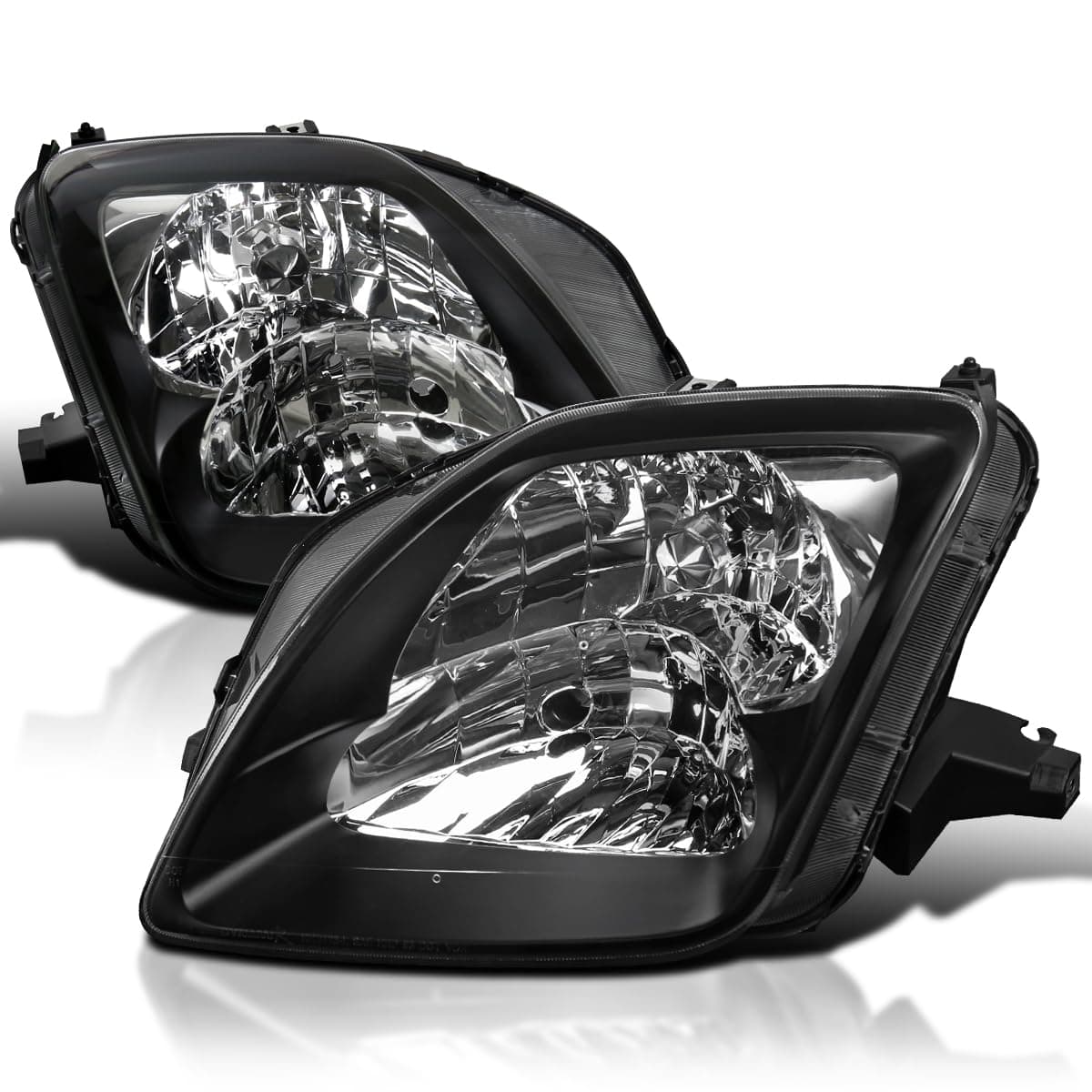Spec-D Tuning Black Bezel Headlights Compatible with 1997-2001 Honda Prelude L+R Pair Head Light Lamp Assembly