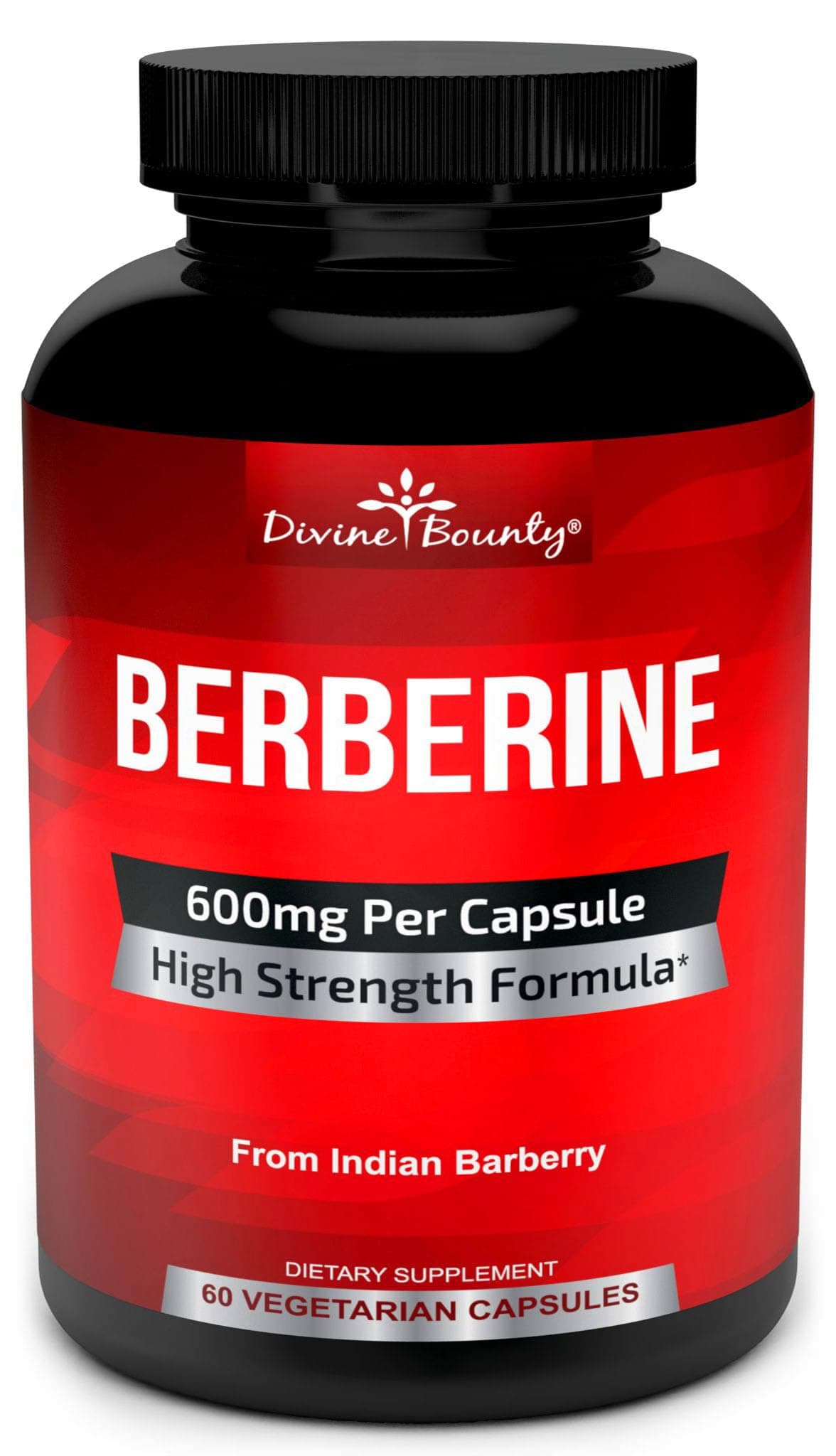 Pure Berberine Complex - 600mg Per Capsule Berberine HCl Supplement - 60 Vegetarian Capsules