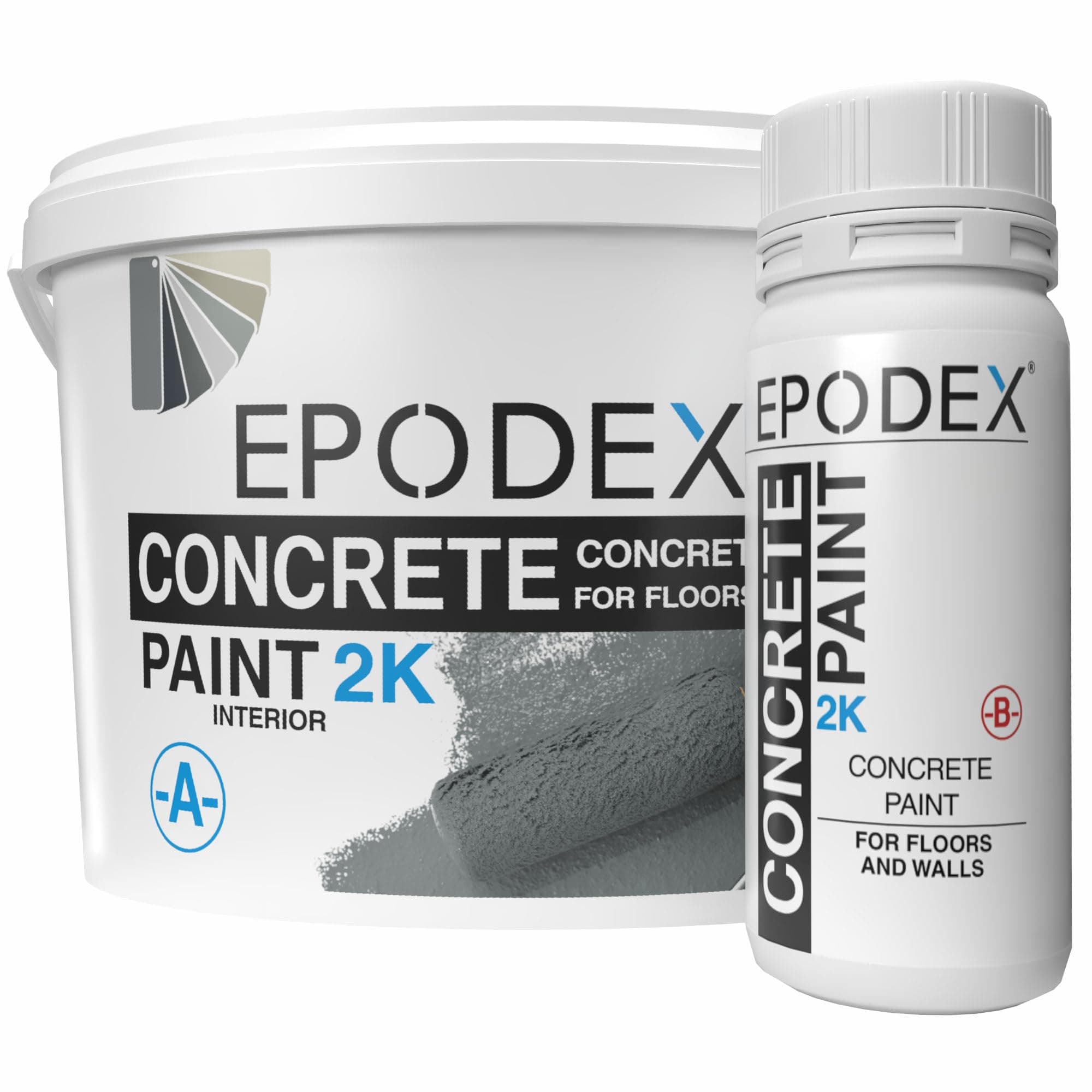 EPODEX 2K Concrete Paint, Epoxy Floor Paint, Garage Floor Coating & Basements, Durable, Waterproof, Abrasion-Resistant, Low Odor - Terra Brown (Approx.322 sq ft for Coat)