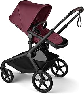 Bugaboo Kangaroo All-Terrain Single-to-Double Tandem Stroller for Infant and Toddler, for Up to Three Kids, XL Wheels, One-Hand Operation, Large Bassinet, XL Underseat Storage (Dark Cherry)