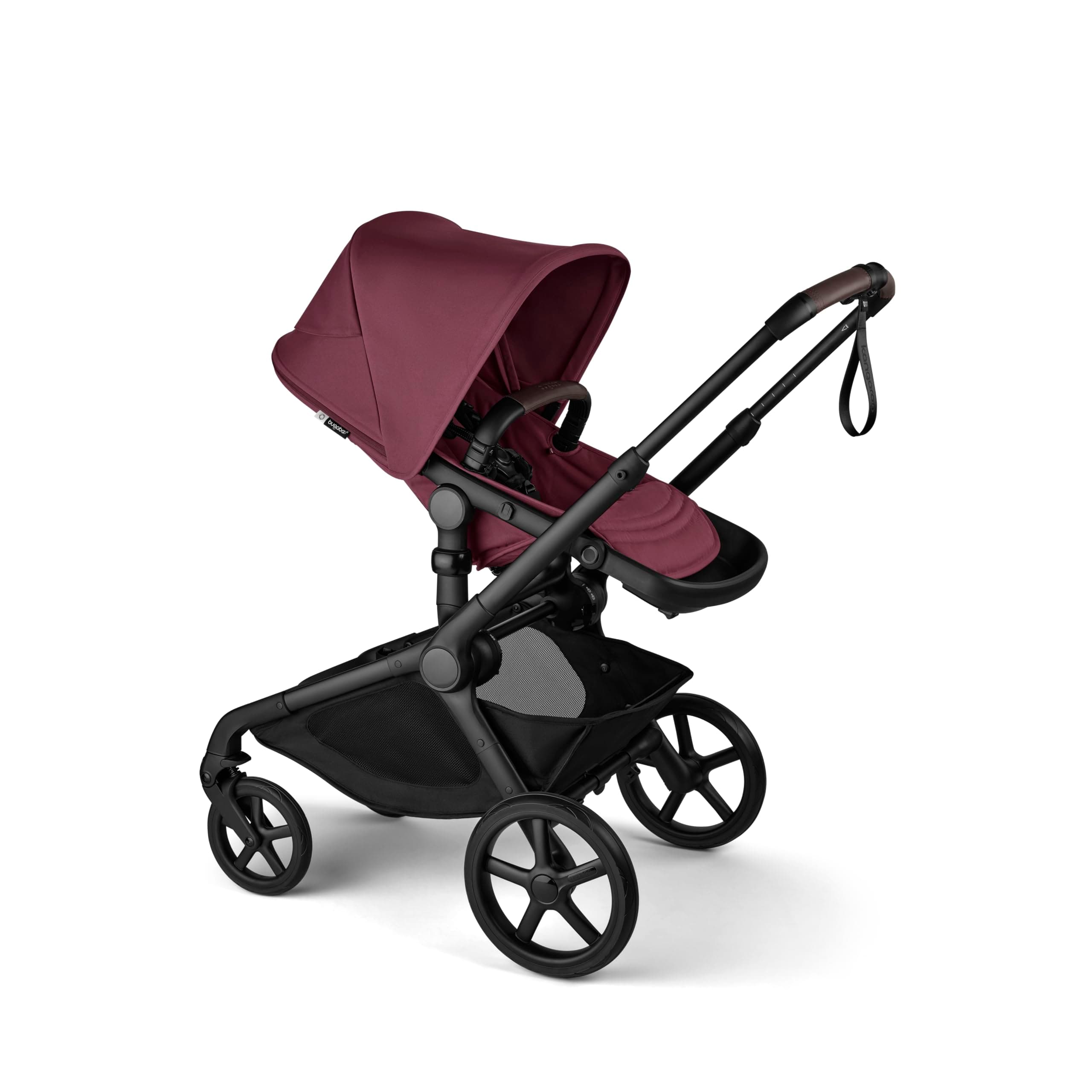 Bugaboo Kangaroo All-Terrain Single-to-Double Tandem Stroller for Infant and Toddler, for Up to Three Kids, XL Wheels, One-Hand Operation, Large Bassinet, XL Underseat Storage (Dark Cherry)