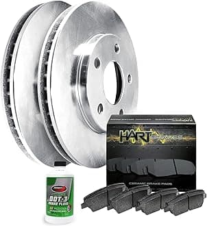 Hart Brakes Rear Brakes and Rotors Kit |Rear Brake Pads| Brake Rotors and Pads| Ceramic Brake Pads and Rotors - RBB1.80004.02