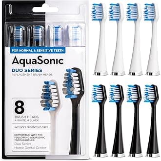 Duo Replacement Brush Heads (8-Pack) - 4 White & 4 Black DuPont Brush Heads