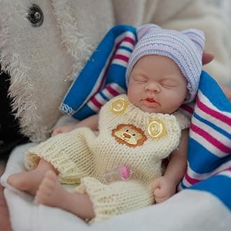 MYREBABY Reborn Baby Doll 7 Inch Silicone Doll Girl Grace Mini Realistic Newborn Baby Dolls Silicone Full Body Stress Relief