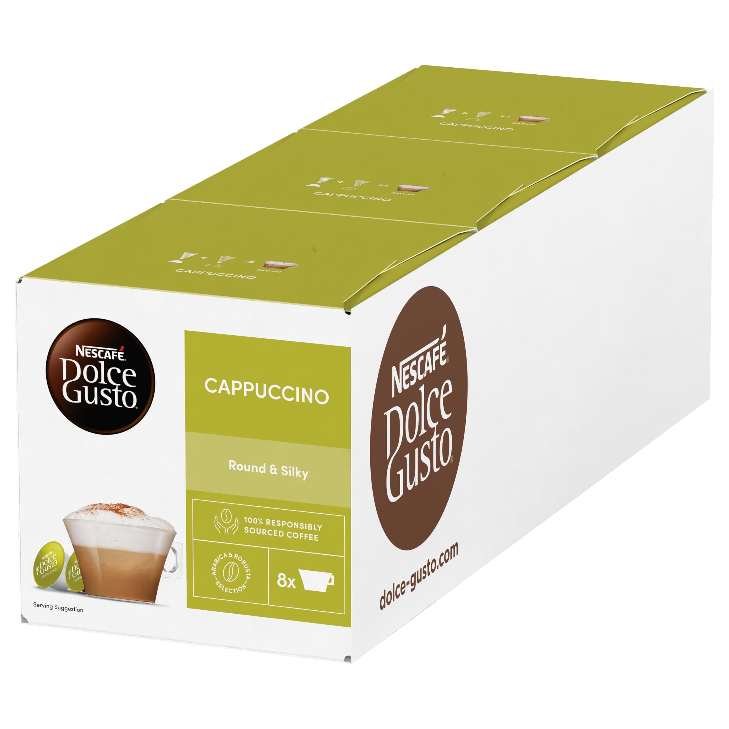 Dolce Gusto Cappuccino, 16 Capsules, Pack of 3