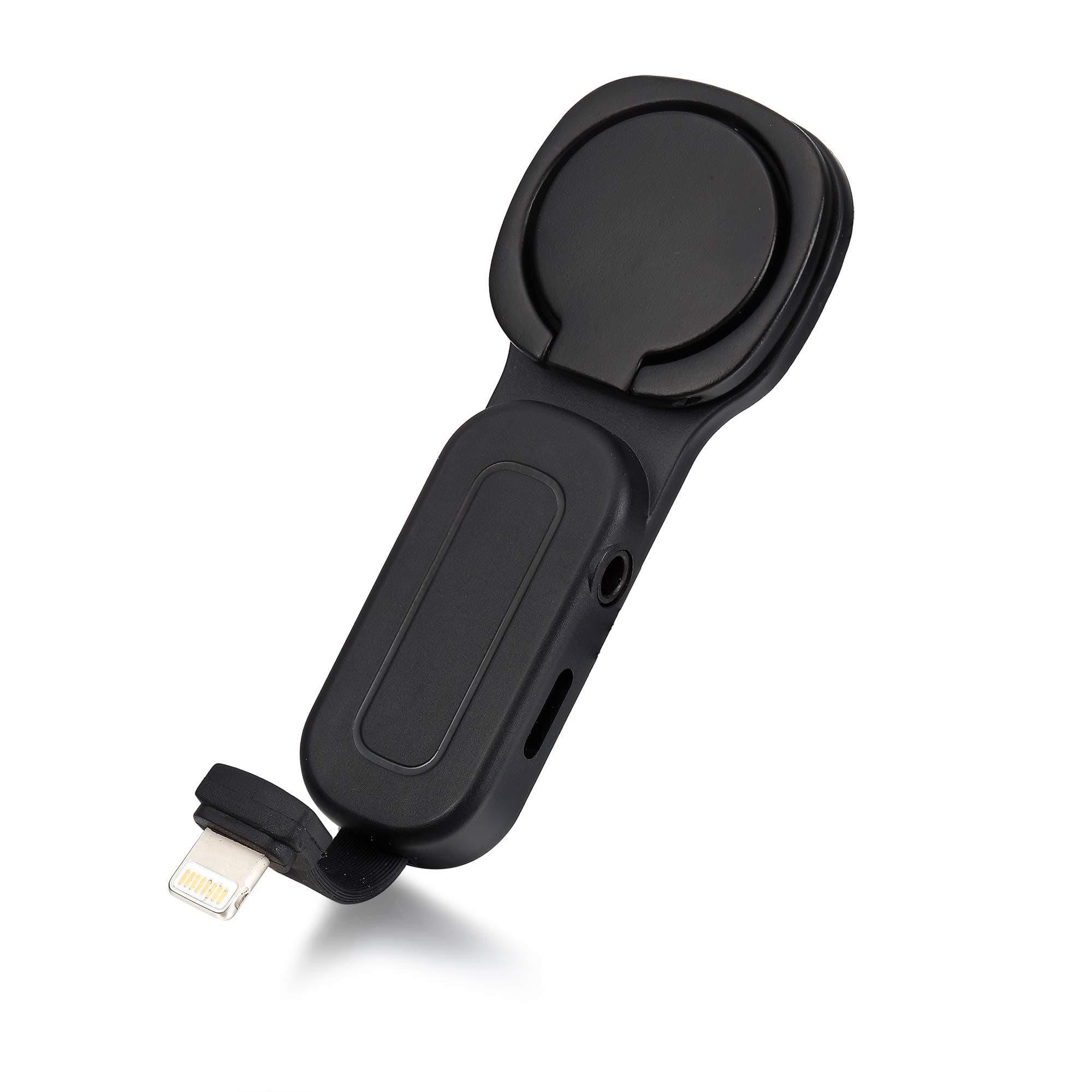 2 in 1 Headphone Adapter Ring Holder, Car Charging Headphone Adapter Ring Bracket 3.5mm Jack Audio Earphone Connector Charger Adaptor for iPhone 6/7/8/X/Xr/Xs Max Splitter (Lighting+3.5mm Jack Audio)