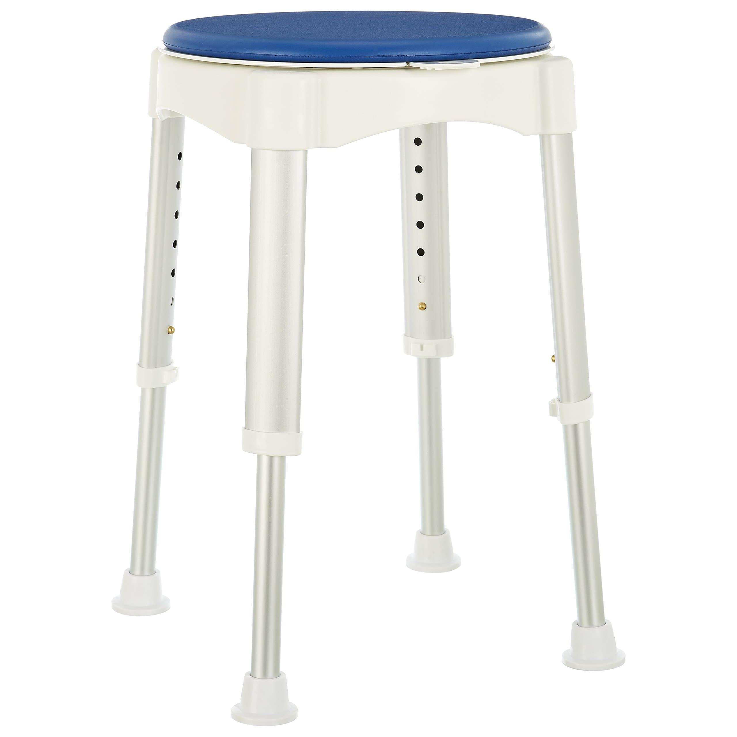 LOMOS bathroom and shower stool with swivel seat, stop function and SoftPad