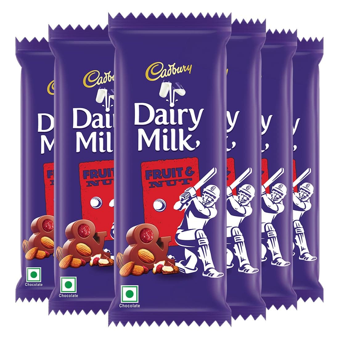 Cadbury Dairy Milk Fruit And Nut Chocolate Bars, 75 Gm (Pack Of 6)