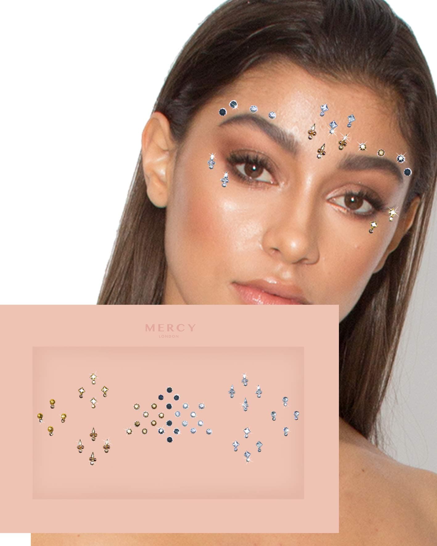 Deepika Mini Bindis ✮ Crystal Indian Bindi Face Jewels Gold Silver Multi Packet