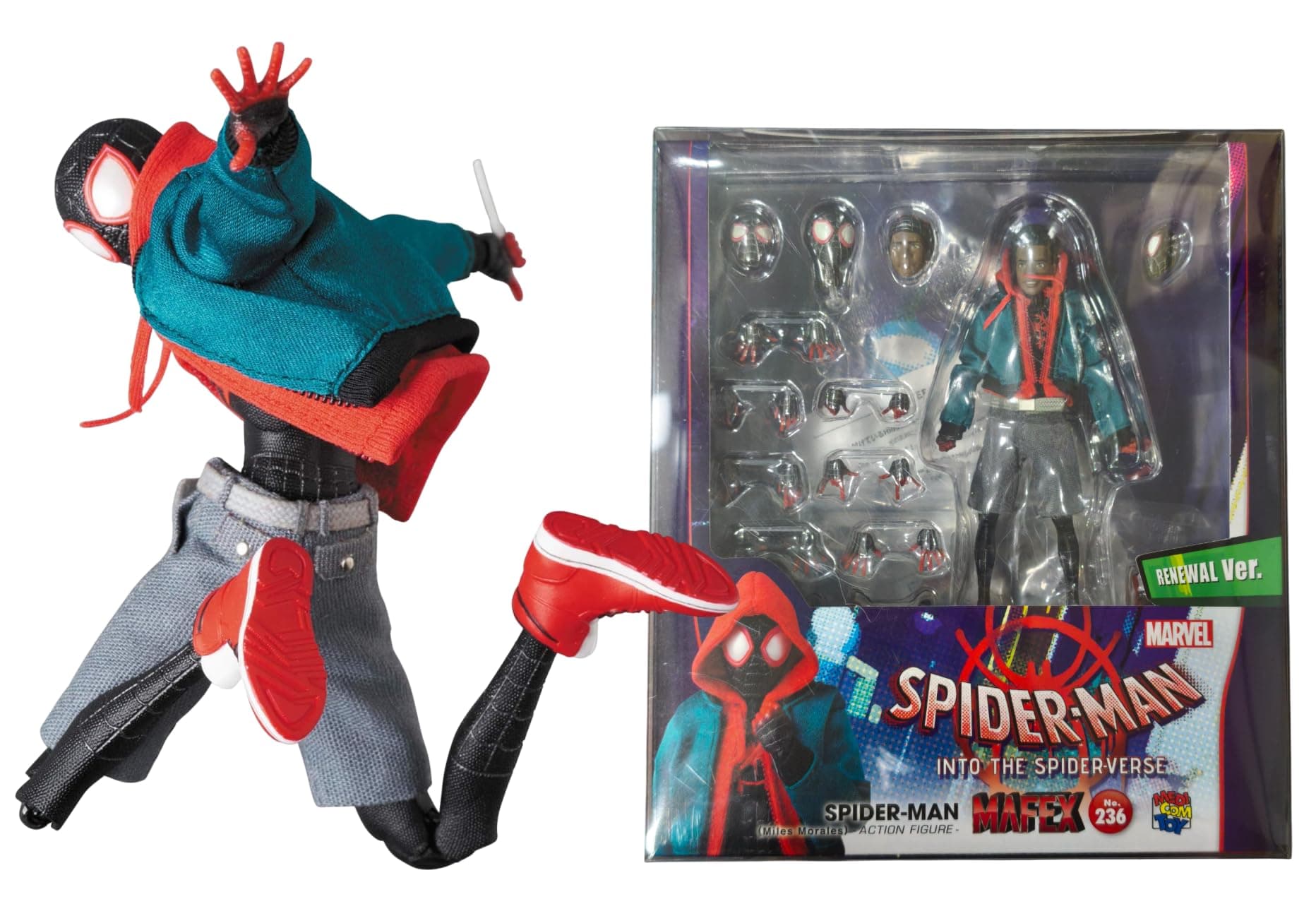 MAFEX Spider-Man(Miles Morales) Renewal Ver. Includes Original Sturdy Protective case. Japan Import. Genuine Products.