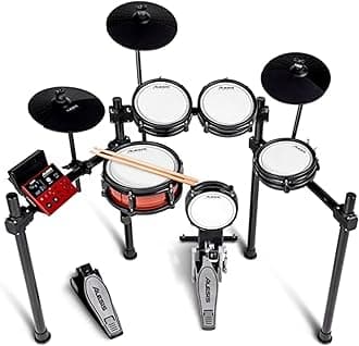 Nitro Pro Electric Drum Set with Dual-Zone Quiet Mesh Pads, 500+ Authentic BFD Sounds, Bluetooth, Drumeo, USB MIDI, Double Kick Compatible