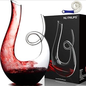 NUTRIUPS 1.2L Wine Decanter, Crystal Red Wine Carafe Hand Blown, Lead-Free Wine Carafe, Swan Shape Wine Decanters with Brush and Stopper