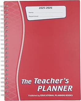Educational Planning Books - The Teachers Planner Wirobound 2025-26 | A5 Teacher Planner & Academic Diary, Page-a-Day Teacher Notebook in 10 Periods per Day - Red (TP11-R)