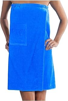 BY LORALuxurious 100% Terry Cotton Spa Wrap Cover Up Towel for Women - Aqua, One Size
