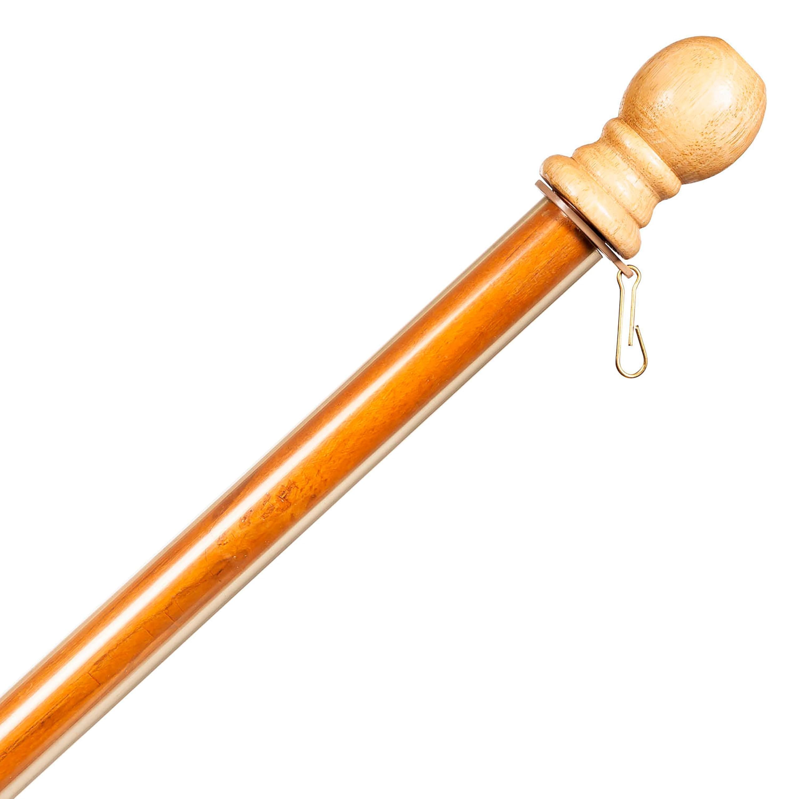 Evergreen Flag 56" Solid Wood Flag Pole with Holder and Anti-Wrap Tube for 3'x5' Estate Flag with Pole Sleeve, Outdoor Weatherproof Use for Residential or Commercial