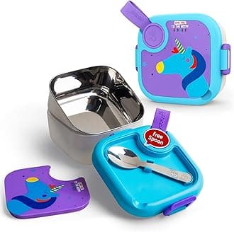 rabitat Lunchmate Mini Stainless Steel Lunch Box with Spoon - 500 ML (Love You to The Moon)