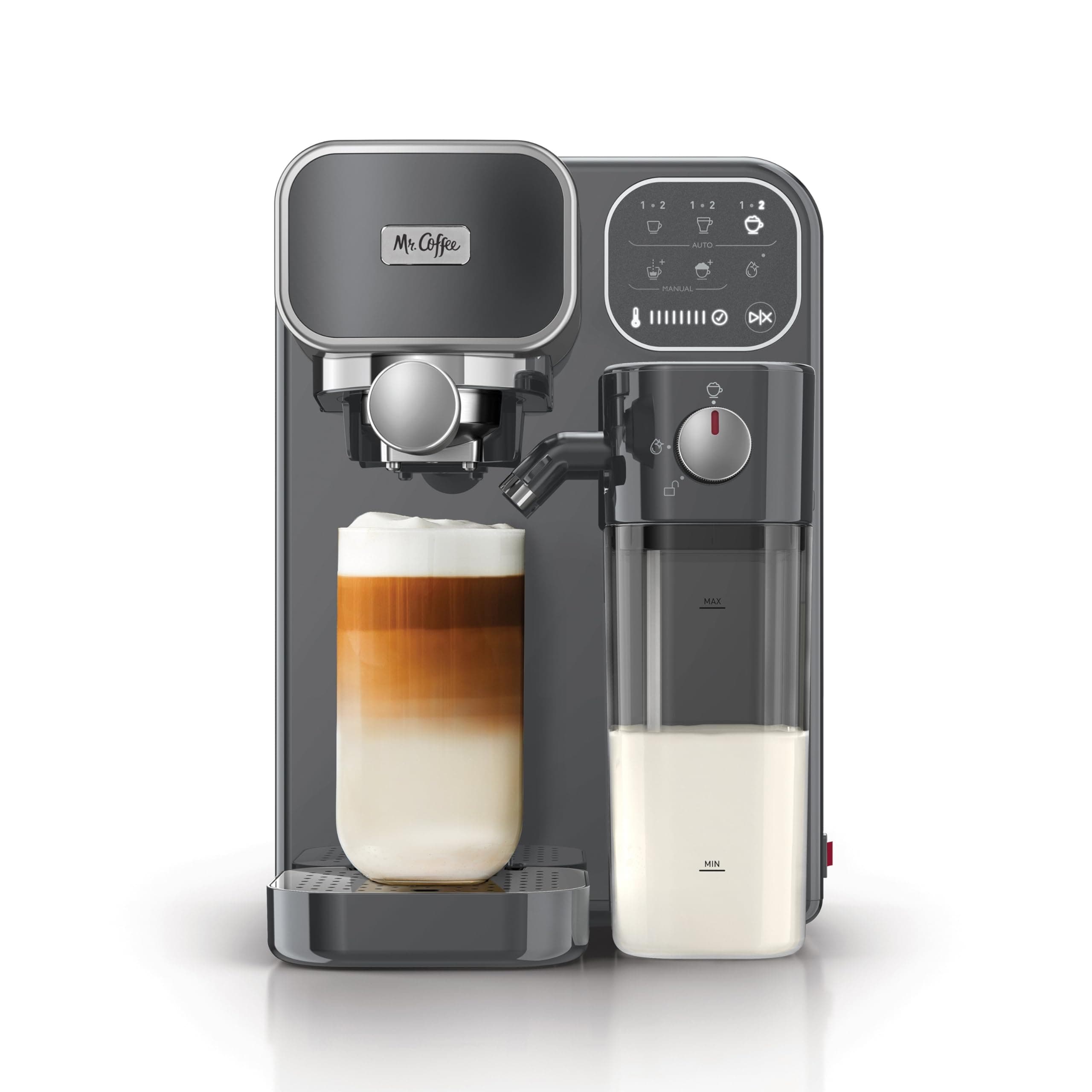 Prima Latte Luxe, Single/Double Shot Espresso, Cappuccino, Latte Machine with Optimized Frother and Convenient One-Touch Control Panel