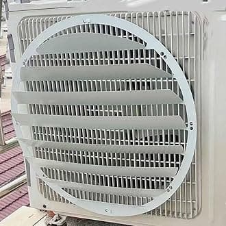 24in Outdoor AC Deflector Cover - Universal Stainless Steel Wind Baffle, Anti-Direct Blowing Shield for Compressor & Condenser Units, Heat Dissipation Grille Fence (No Tools Installation)