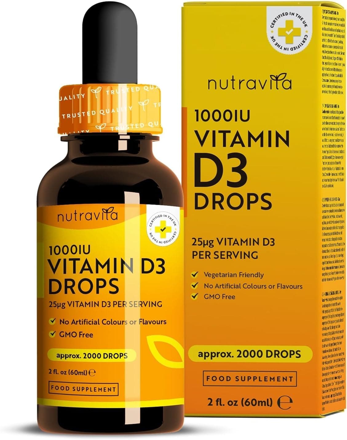 Nutravita Vitamin D 10 000 Iu Per 10 Drops 2 000 Vegetarian Drops Of 1000 Iu Vitamin D3 Per Bottle Flexible Dosage Up To 200 Servings Of 10 000 Iu Cholecalciferol For Healthy Bones And Immune System