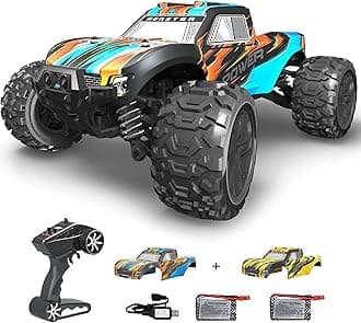 Extreme 1:18 Scale Fast RC Cars for Adults - 36 KPH High-Speed Waterproof 4WD Off-Road Truck with 2.4GHz Remote Control, 2 Rechargeable Batteries for Thrilling Adventures