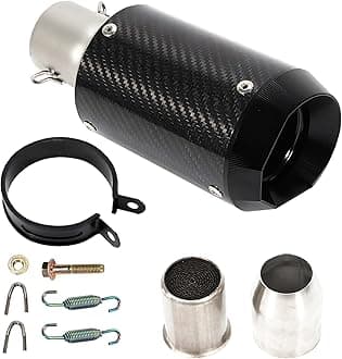TBVECHI Motorcycle Carbon Fiber Exhaust Muffler Black