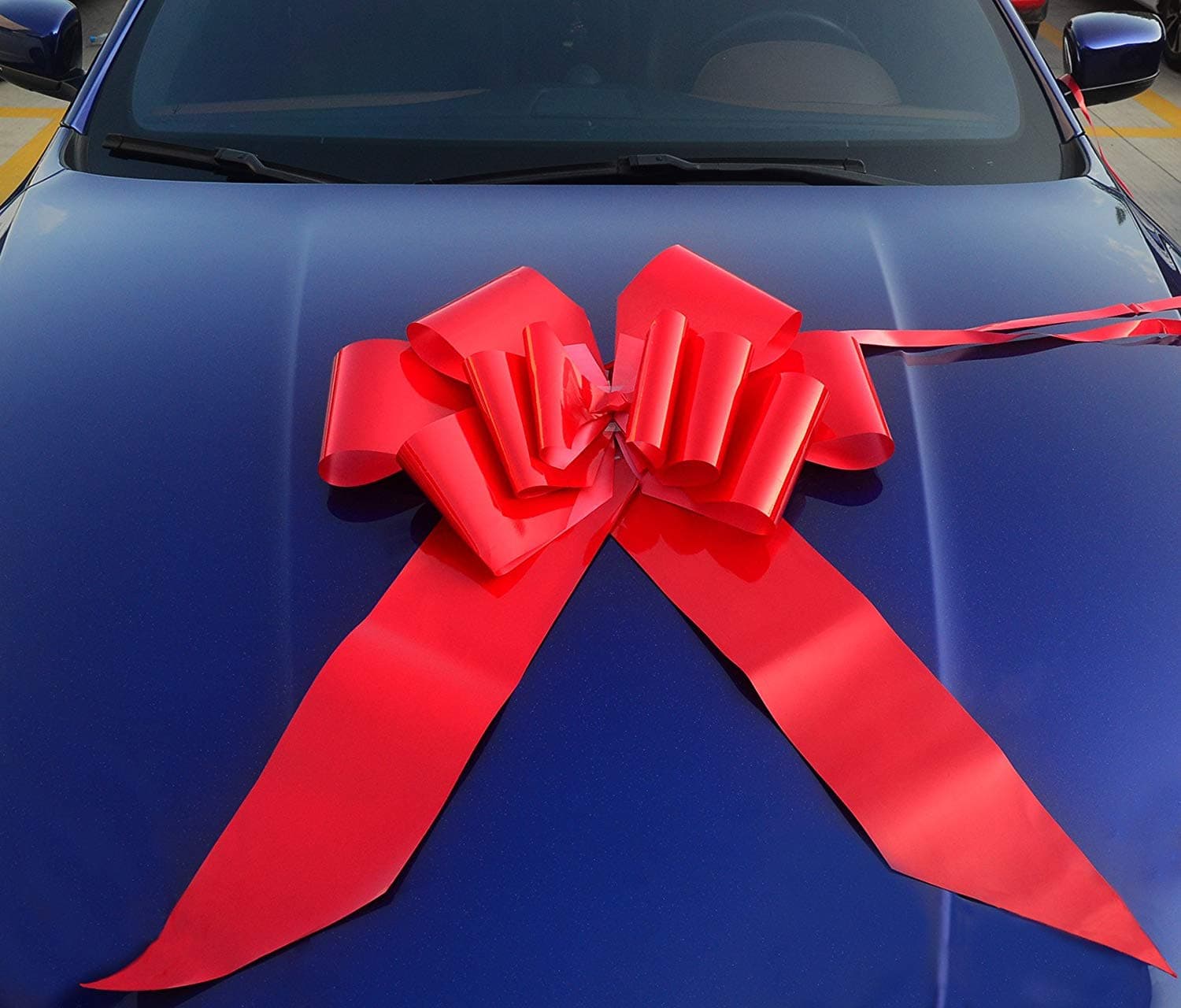 Yeeper 23" Red Car Bow Giant with 56” Ribbon Strings for Wedding, Party Decor, Birthday, Graduation, Christmas Gifts & Special Presents