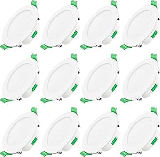 ALUSSO LED Recessed Spotlight Extra Flat Dimmable 230 V 7 W Ceiling Spotlights Warm White 3000 K Neutral White 4000 K Cool White 6500 K Adjustable Waterproof IP44 for Bathroom, Pack of 12