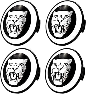 Wheel Hub Center Cap Center Logo Emblem Hub Cover 59mm ABS Material Compatible with XE XF XJ F-Type F-PACE Accessories (JG Black)